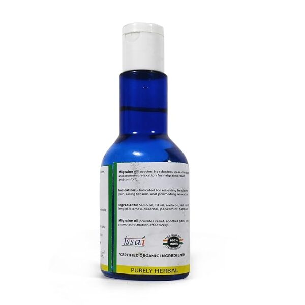 Vansh Organic Migraine Oil, 100ml, For Relief From Migraine, Headache, Sinusitis, 100% Pure and Natural - Image 2